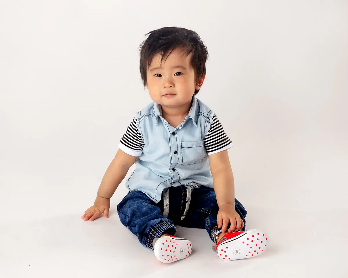 Milestone baby photography portrait in Photo Hive Auckland studio